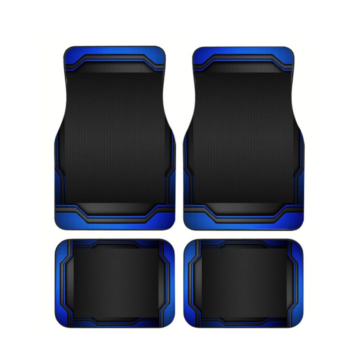 Universal Tech Accessories - 4pcs Blue Black Tech Geometric Car