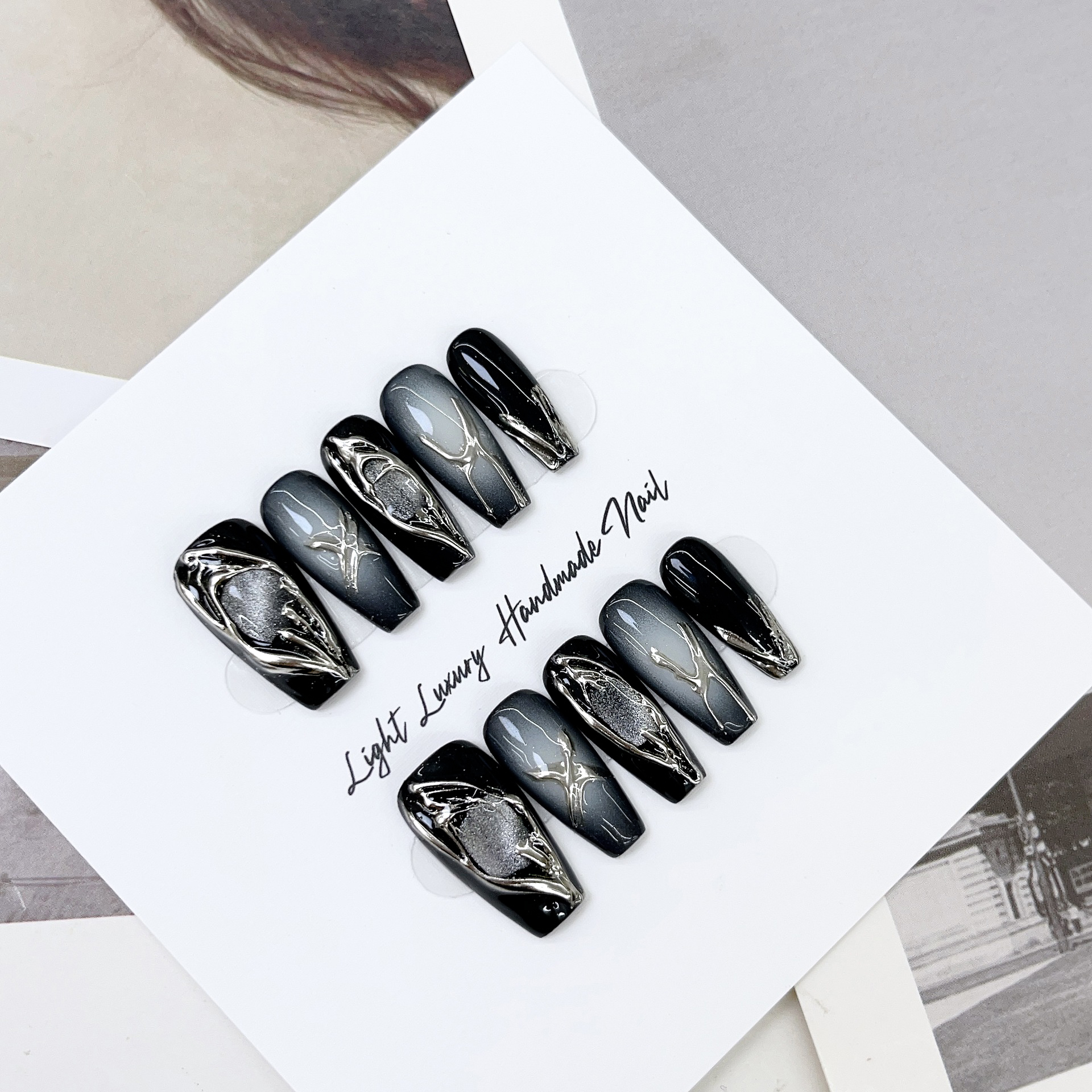 Nail Tech Accessories - 10pcs Press on Nails Light Luxury