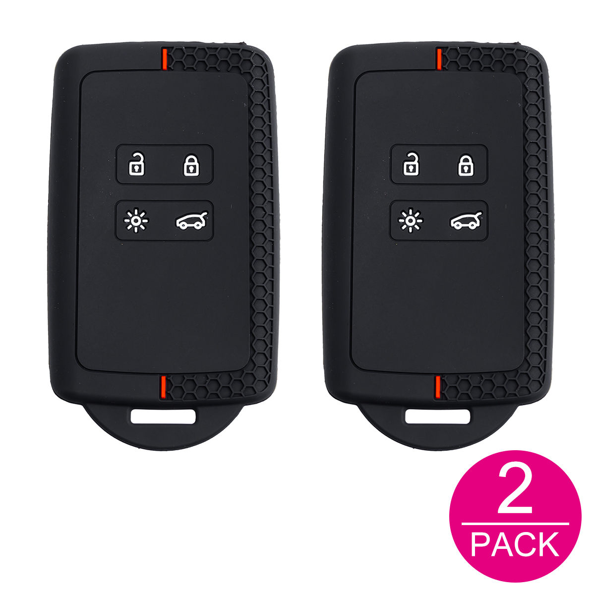 Tech Keychain Accessories - 2x Silicone Car Key Fob Cover
