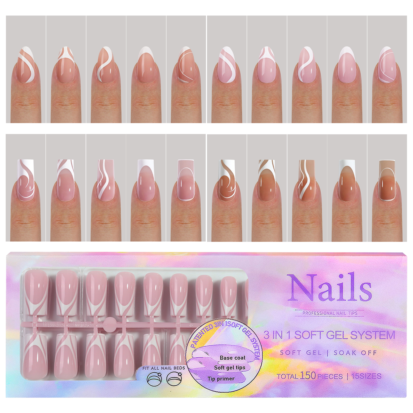 150Pcs/Set French Ballet Press - Nail Tech Accessories avis et prix