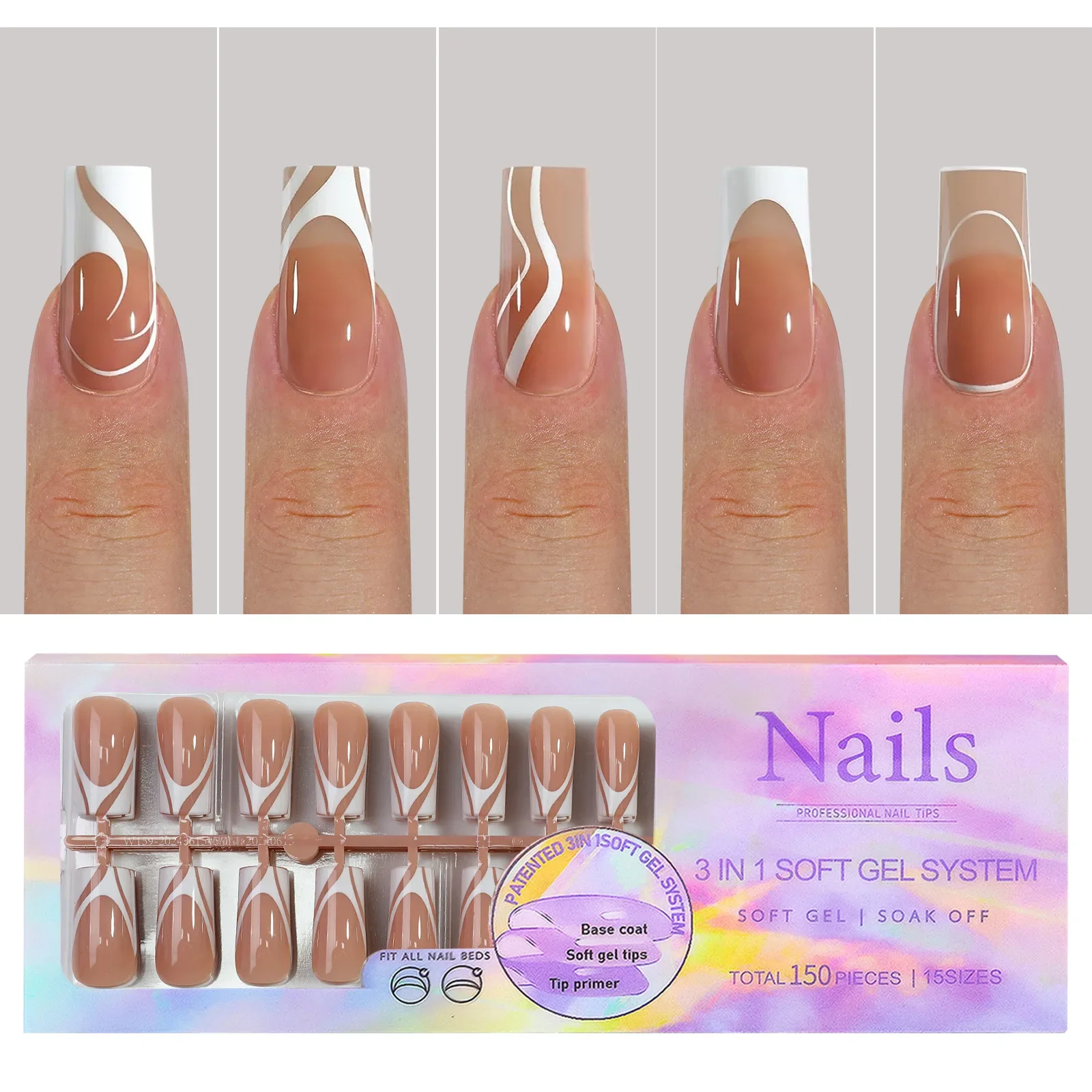 150Pcs/Set French Ballet Press - Nail Tech Accessories avis et prix